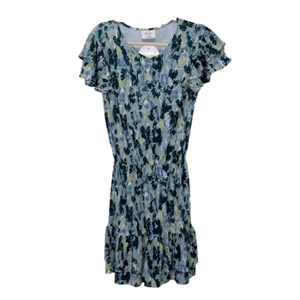 Rare NWT boutique dress rainforest print dress ruffle sleeves ruffle hem layered